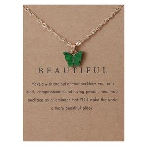*DEE* Gold x Green Beautiful Butterfly Fashion Necklace